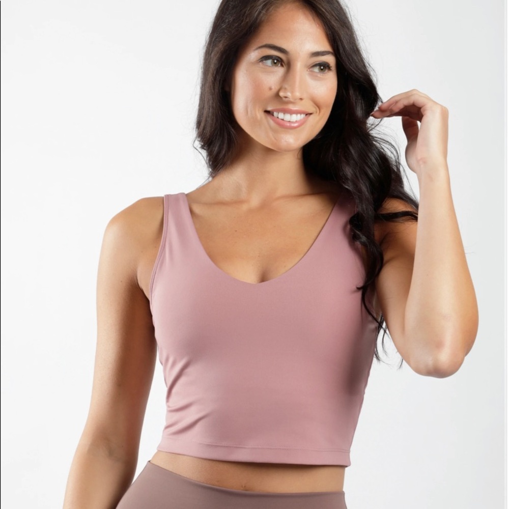 Cropped Tank Top with Support Inside Bra